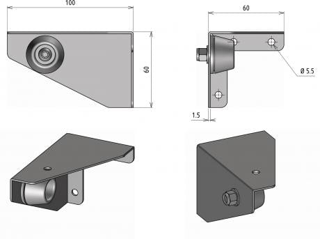 Butoir de porte lourde haut