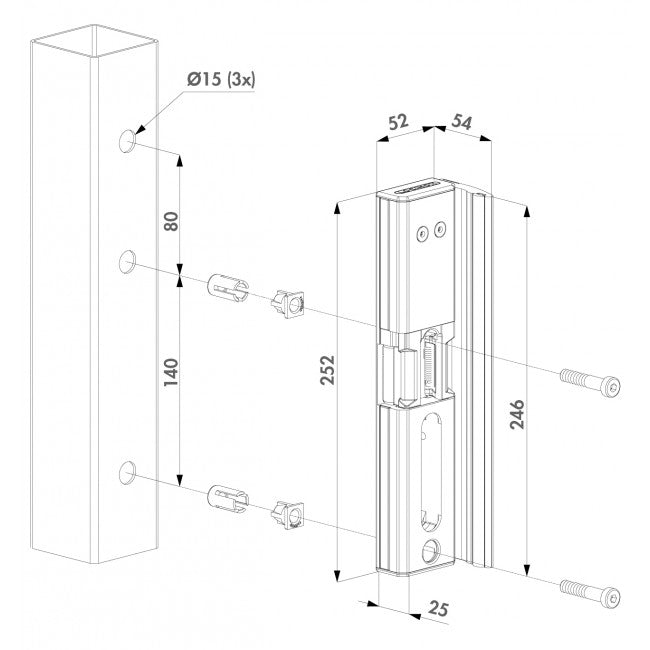 Gâche électrique pour portillon Locinox